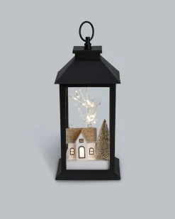 LED Outdoor Laterne mit Winterlandschaft