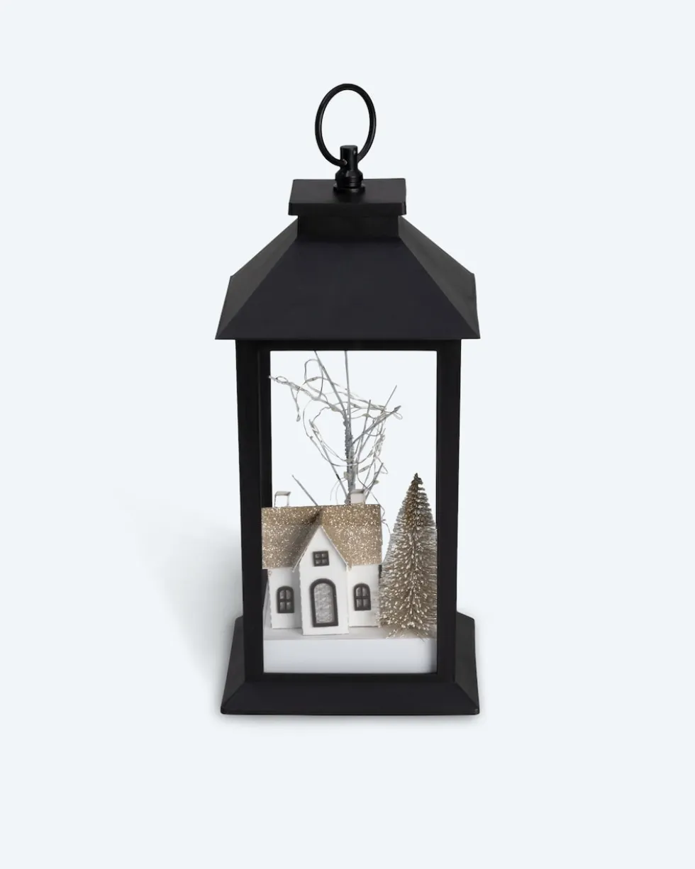 LED Outdoor Laterne mit Winterlandschaft