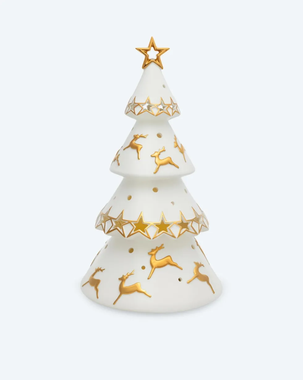 LED Porzellan-Weihnachtsbaum mit Hirschmuster