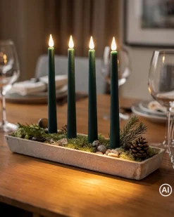 LED-Stabkerzen in Samt-Optik, 4tlg.