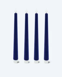 LED-Stabkerzen in Samt-Optik, 4tlg.