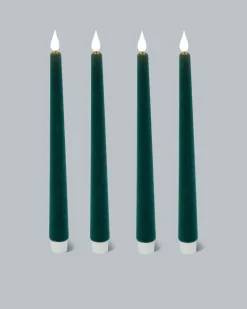 LED-Stabkerzen in Samt-Optik, 4tlg.