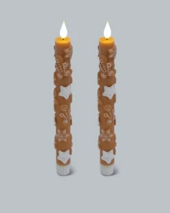 LED-Stabkerzen "Lebkuchen", 2tlg.