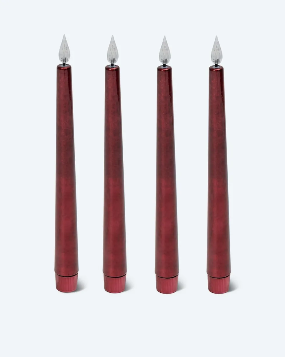 LED-Stabkerzen "Metallic", 4tlg.