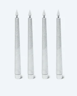LED-Stabkerzen "Metallic", 4tlg.