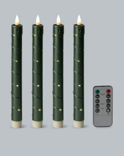 LED-Stabkerzen mit Draht und Fernbedienung, 4tlg.