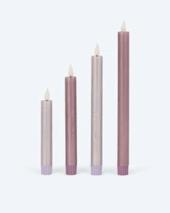 LED-Stabkerzen mit Touch-Flammen, 4tlg.