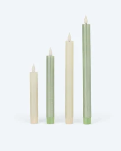 LED-Stabkerzen mit Touch-Flammen, 4tlg.