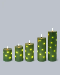 LED-Stumpenkerzen mit integrierter Lichterkette, 5tlg.