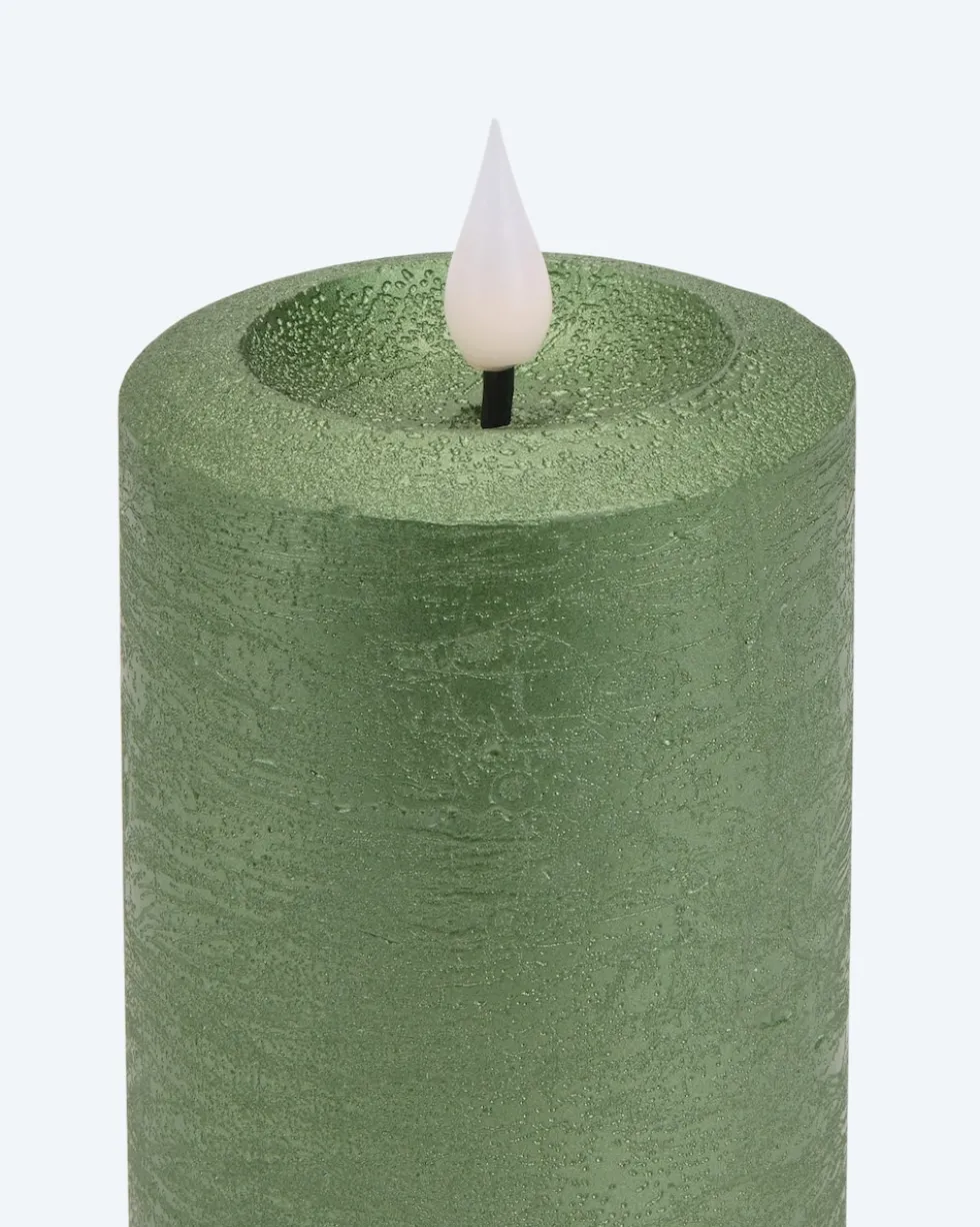 LED-Stumpenkerzen mit Touch-Flammen, 4tlg.
