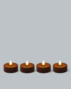 LED-Teelichter in Samt-Optik, 4tlg.