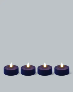 LED-Teelichter in Samt-Optik, 4tlg.
