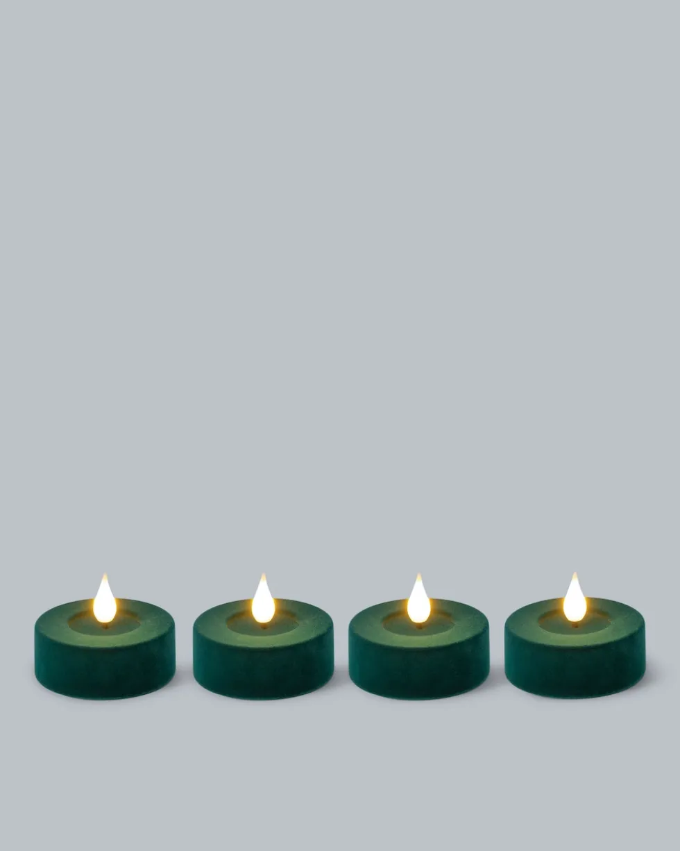 LED-Teelichter in Samt-Optik, 4tlg.