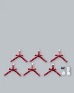 LED-Weihnachtsbaumkerzen mit Schleife, 6tlg.