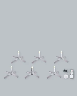 LED-Weihnachtsbaumkerzen mit Schleife, 6tlg.