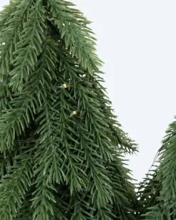 LED-Weihnachtsbäume auf Baumstamm, 3tlg.
