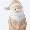 LED Weihnachtsmann-Figur in Holzoptik