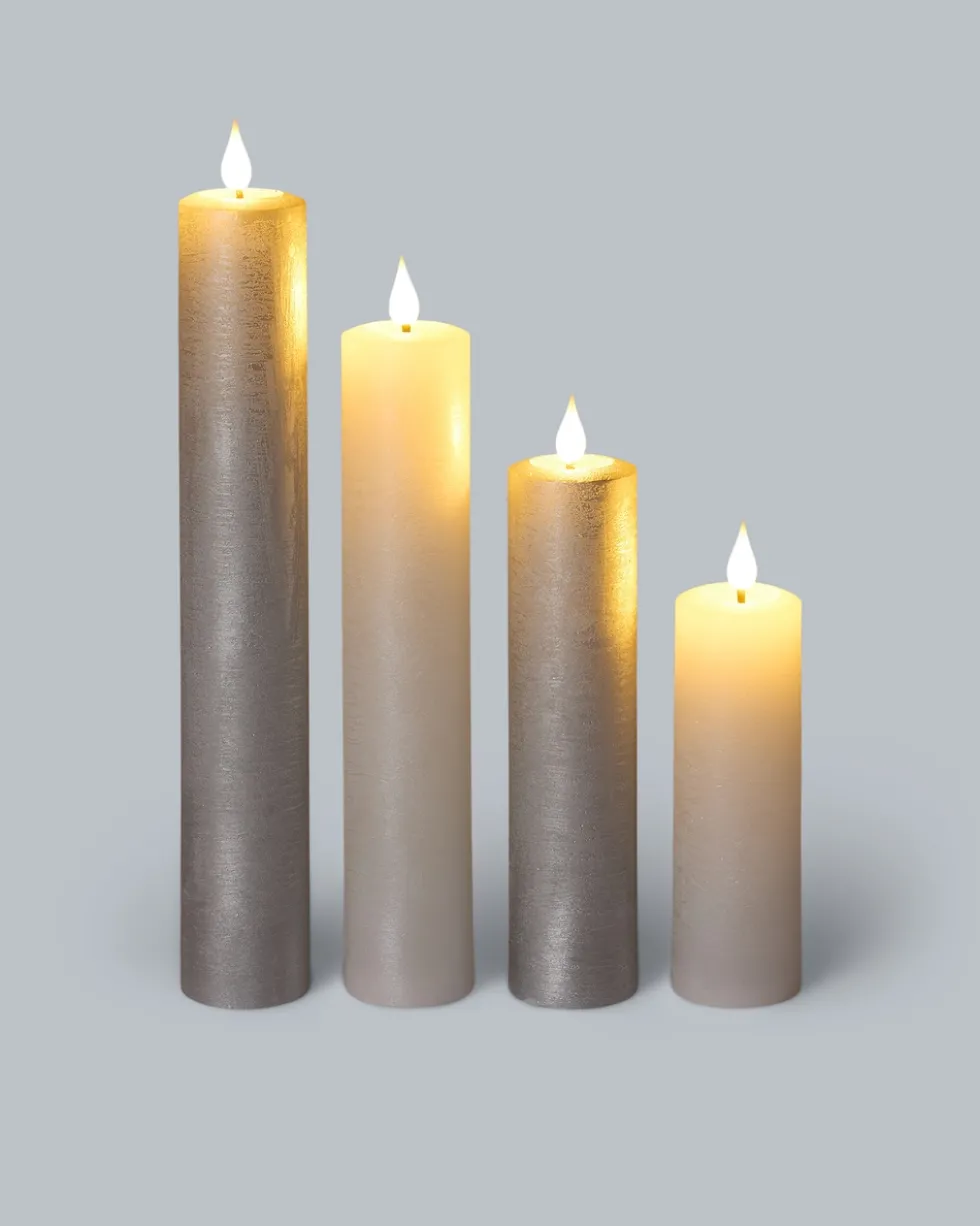 LED-XXL-Kerzen mit Touch-Flammen, 4tlg.