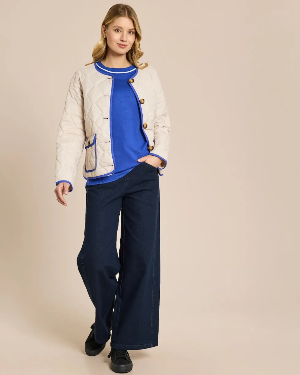 Leicht-Steppjacke mit Kontrasteinfassung