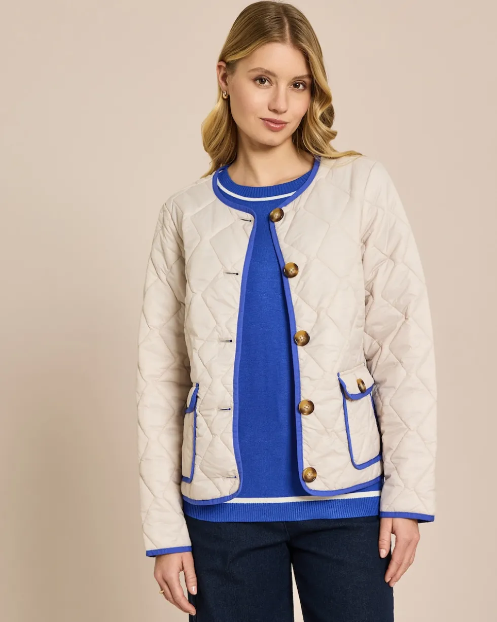 Leicht-Steppjacke mit Kontrasteinfassung