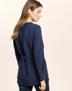 Longbluse mit Gürtel