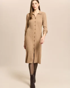 Longcardigan mit Rippstrickmuster