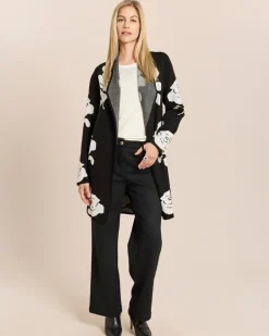 Longcardigan mit Rosen