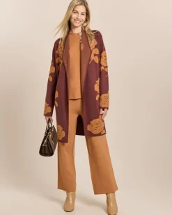 Longcardigan mit Rosen