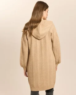 Longcardigan mit Zopfmuster