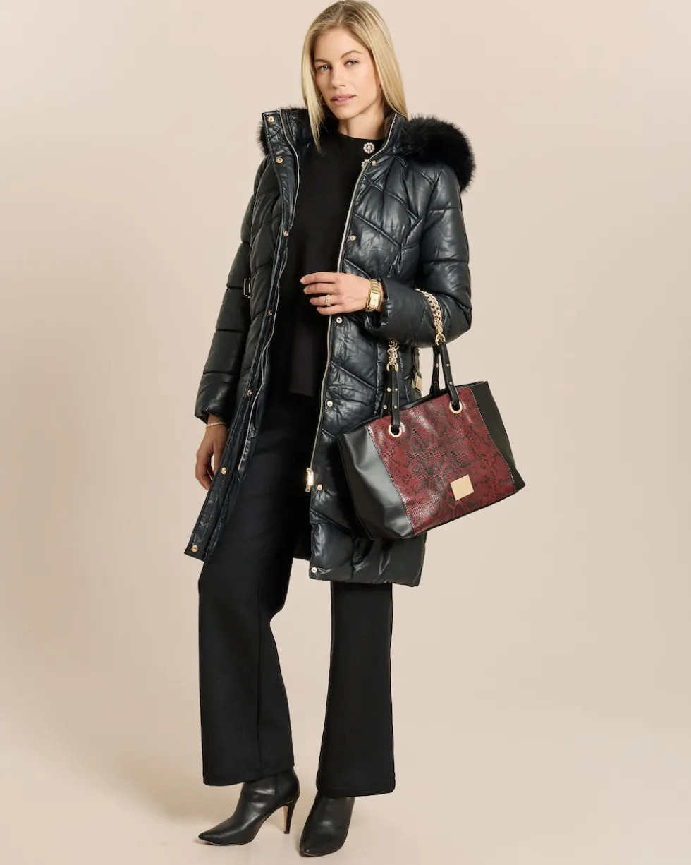 Longjacke gesteppt mit Webpelz