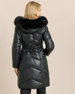 Longjacke gesteppt mit Webpelz
