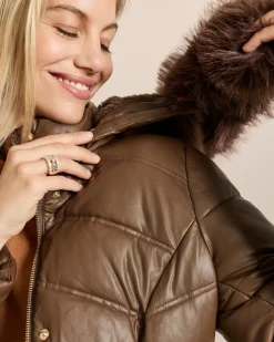 Longjacke gesteppt mit Webpelz