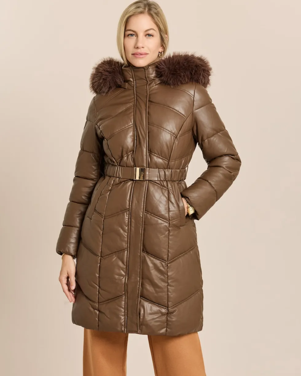 Longjacke gesteppt mit Webpelz