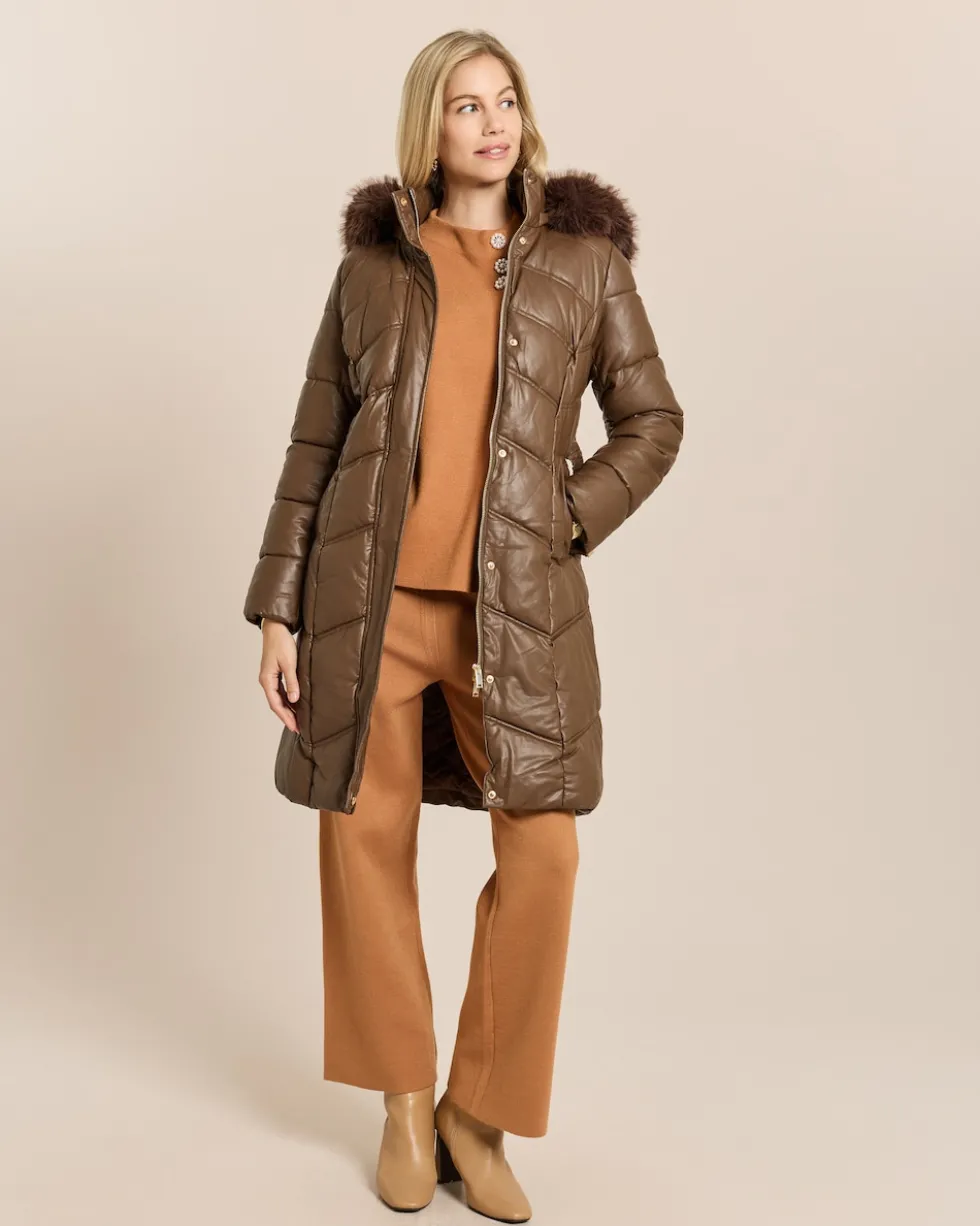 Longjacke gesteppt mit Webpelz