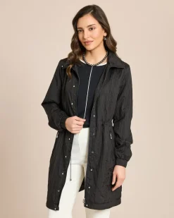 Longjacke in Crinkle-Optik