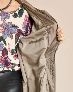 Longjacke in Crinkle-Optik