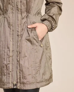 Longjacke in Crinkle-Optik