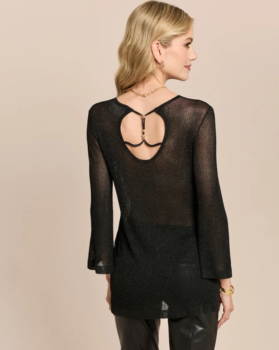 Longpullover mit Glanzgarn
