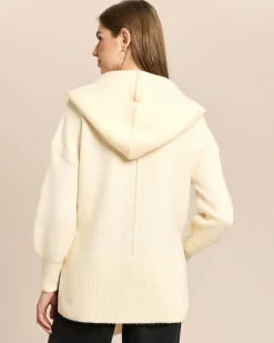 Longpullover mit Kapuzenschal