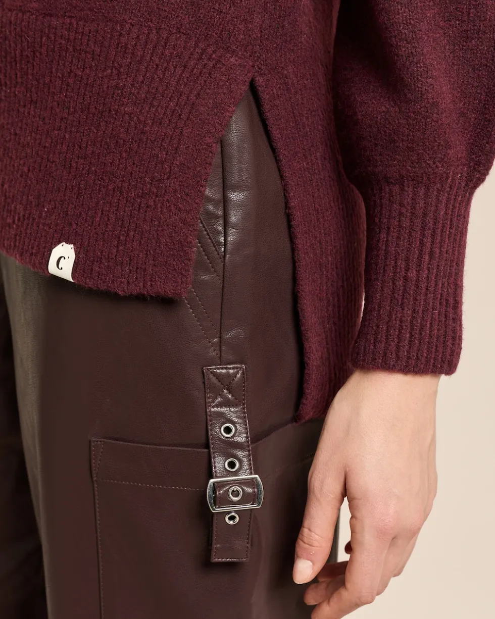 Longpullover mit Kapuzenschal
