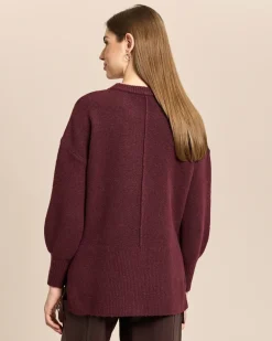 Longpullover mit Kapuzenschal