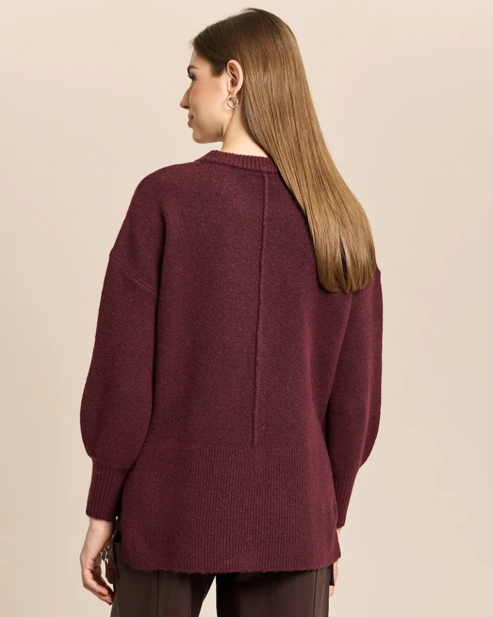 Longpullover mit Kapuzenschal