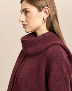 Longpullover mit Kapuzenschal