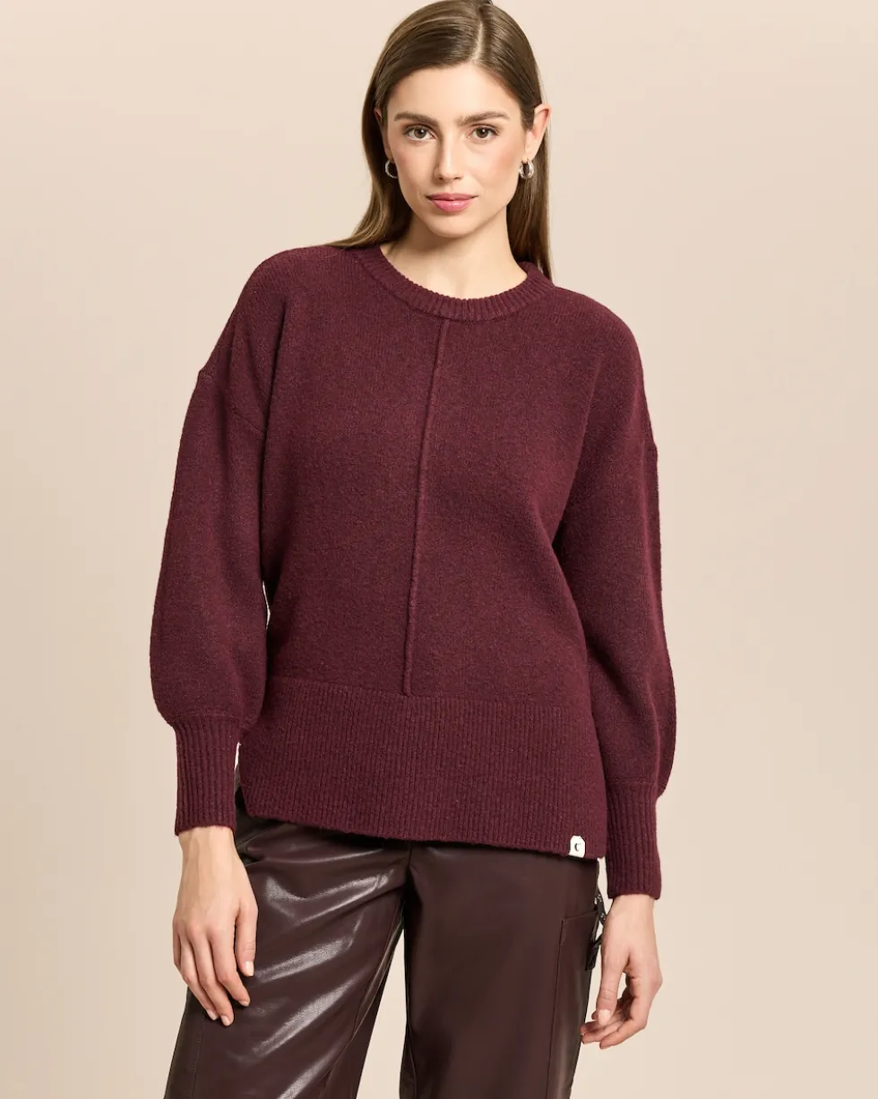 Longpullover mit Kapuzenschal