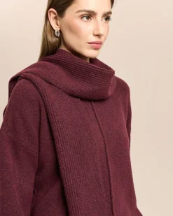 Longpullover mit Kapuzenschal