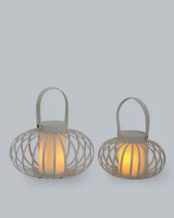 Metalllaternen mit LED-Kerze, 2tlg.