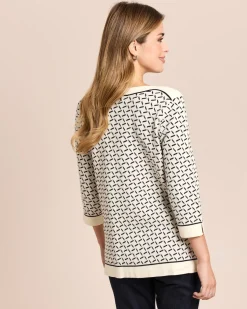 Midi-Pullover Jacquard-Strick