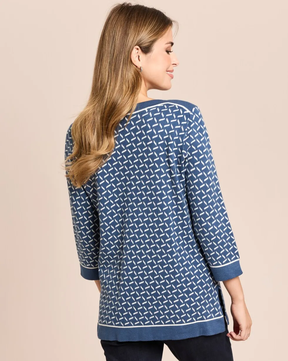 Midi-Pullover Jacquard-Strick