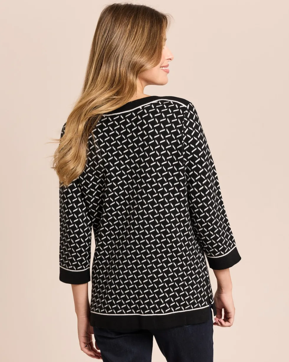 Midi-Pullover Jacquard-Strick