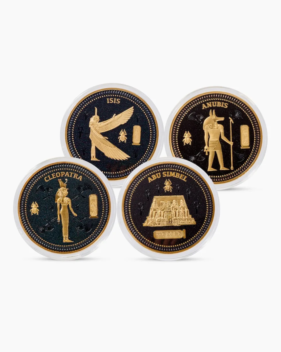Münz-Set Ägypten vergoldet, 4tlg.